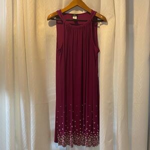 J.B.S. Rich Purple Midi Dress with Embellished Hem